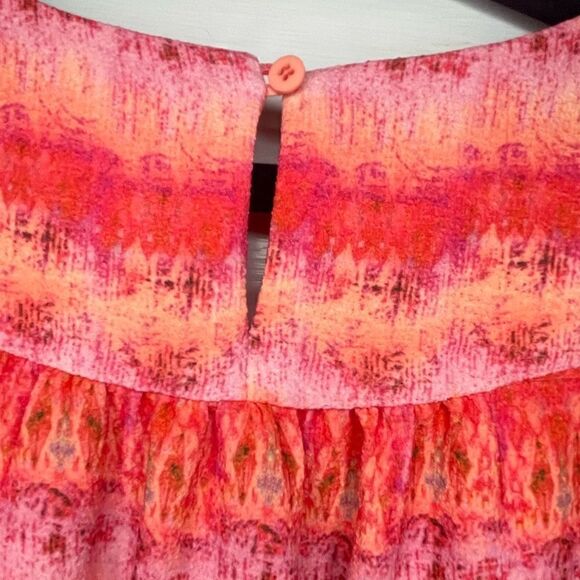 McGinn Sunset Red Pullover Capped Sleeve Dress - Picture 10 of 12